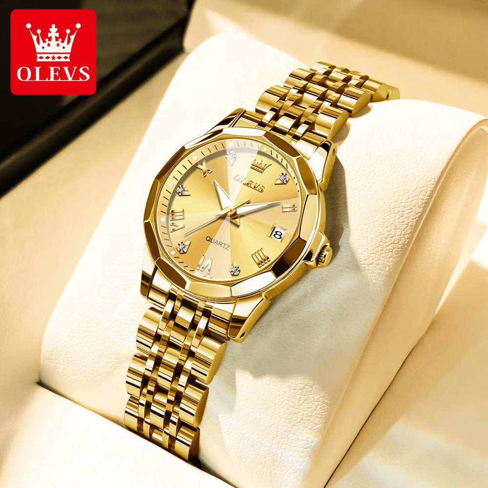 Luxury Watch For Sale - OLEVS Fashion Golden Watch for Women
