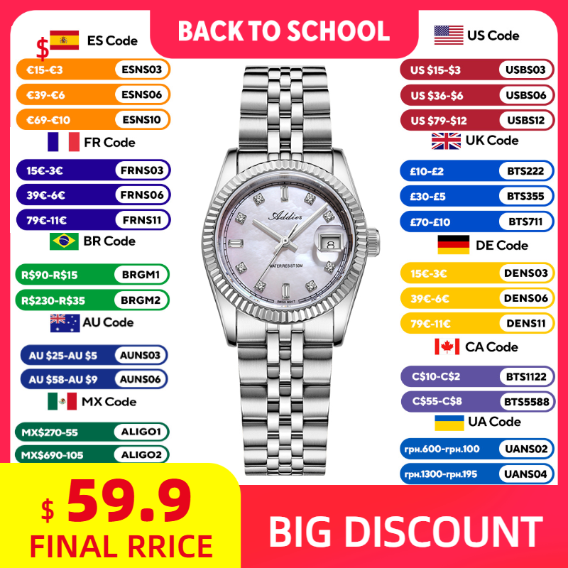 Luxury Watch For Women - ADDIES 585 Quartz Women's Watches Sapphire