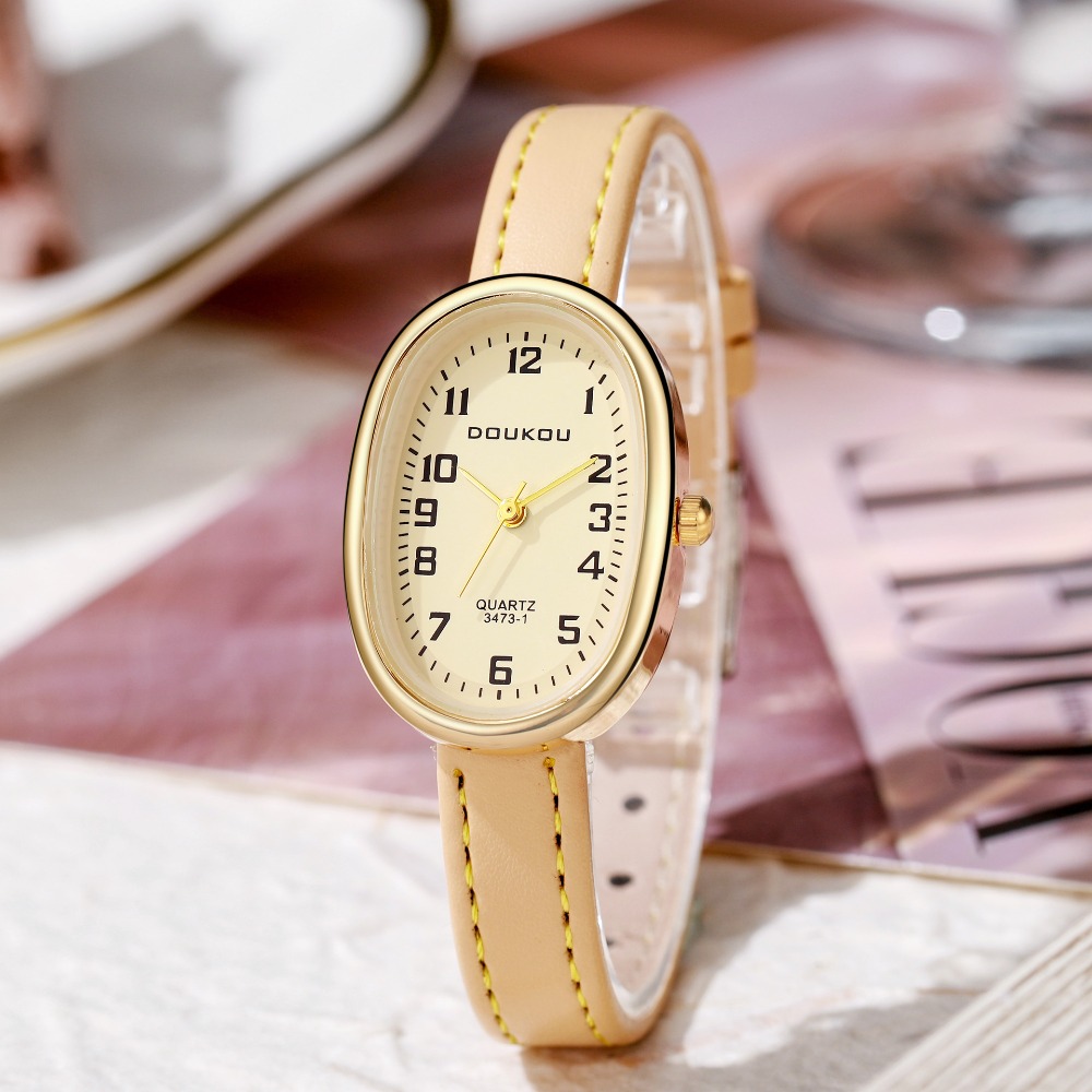 Luxury Oval Dial Women Watches - Luxury Watch Leather Strap recension och pris