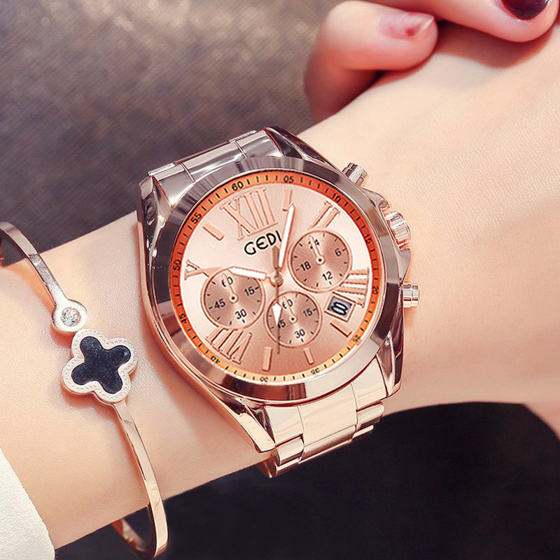 Luxury Rose Gold Women Casual  - Luxury Watch Unique recension och pris