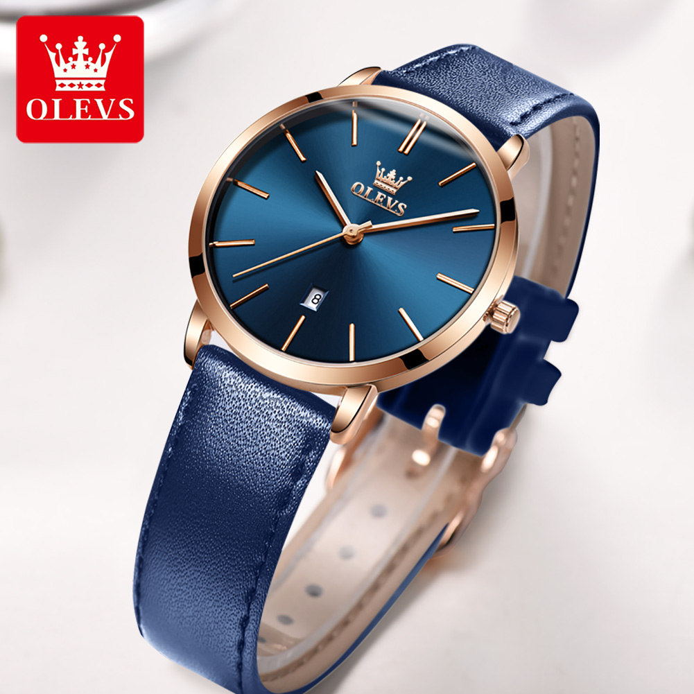 OLEVS Fashion Ultra Thin Women - Luxury Watch Leather Strap recension och pris