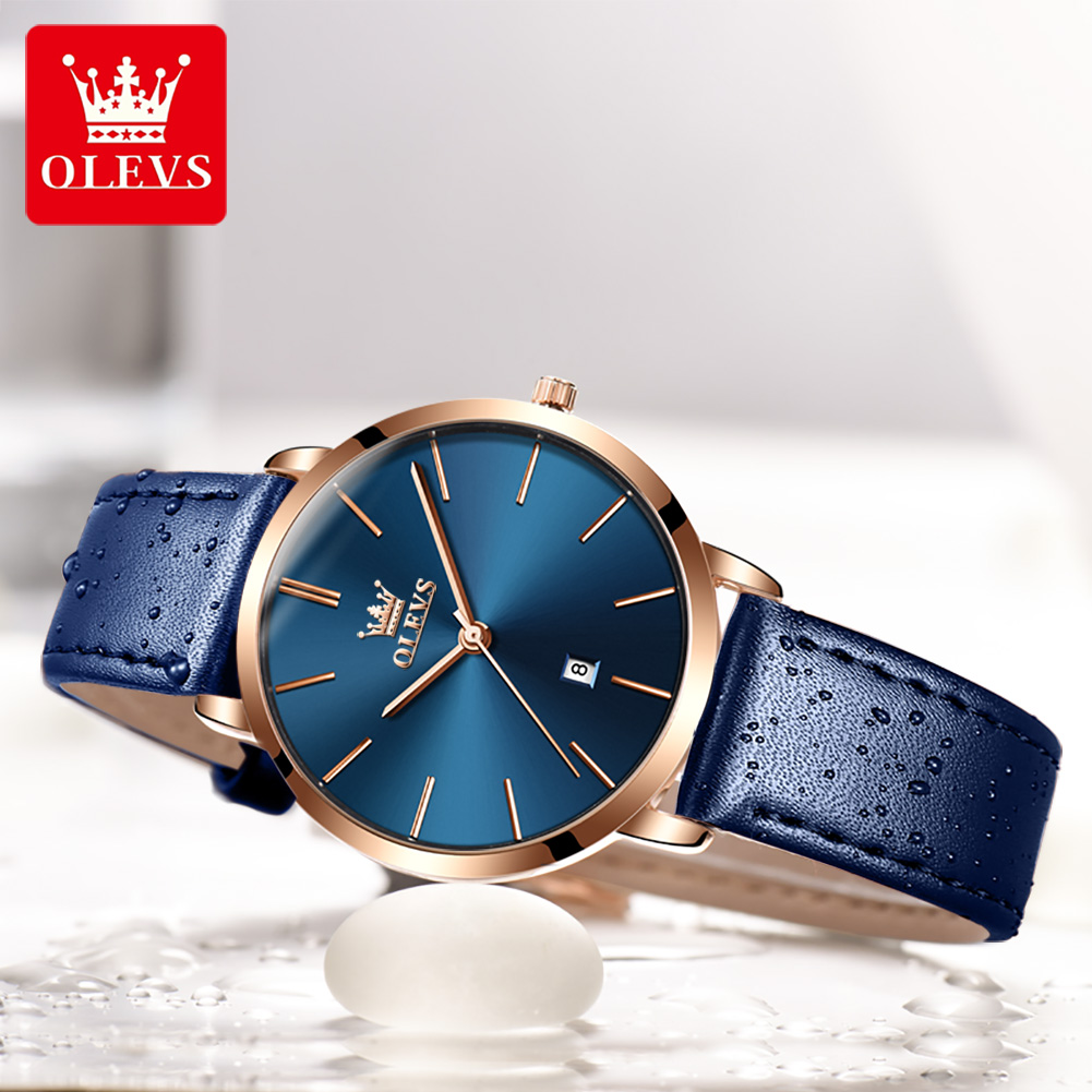 OLEVS Fashion Ultra Thin Women - Luxury Watch Leather Strap recension och pris