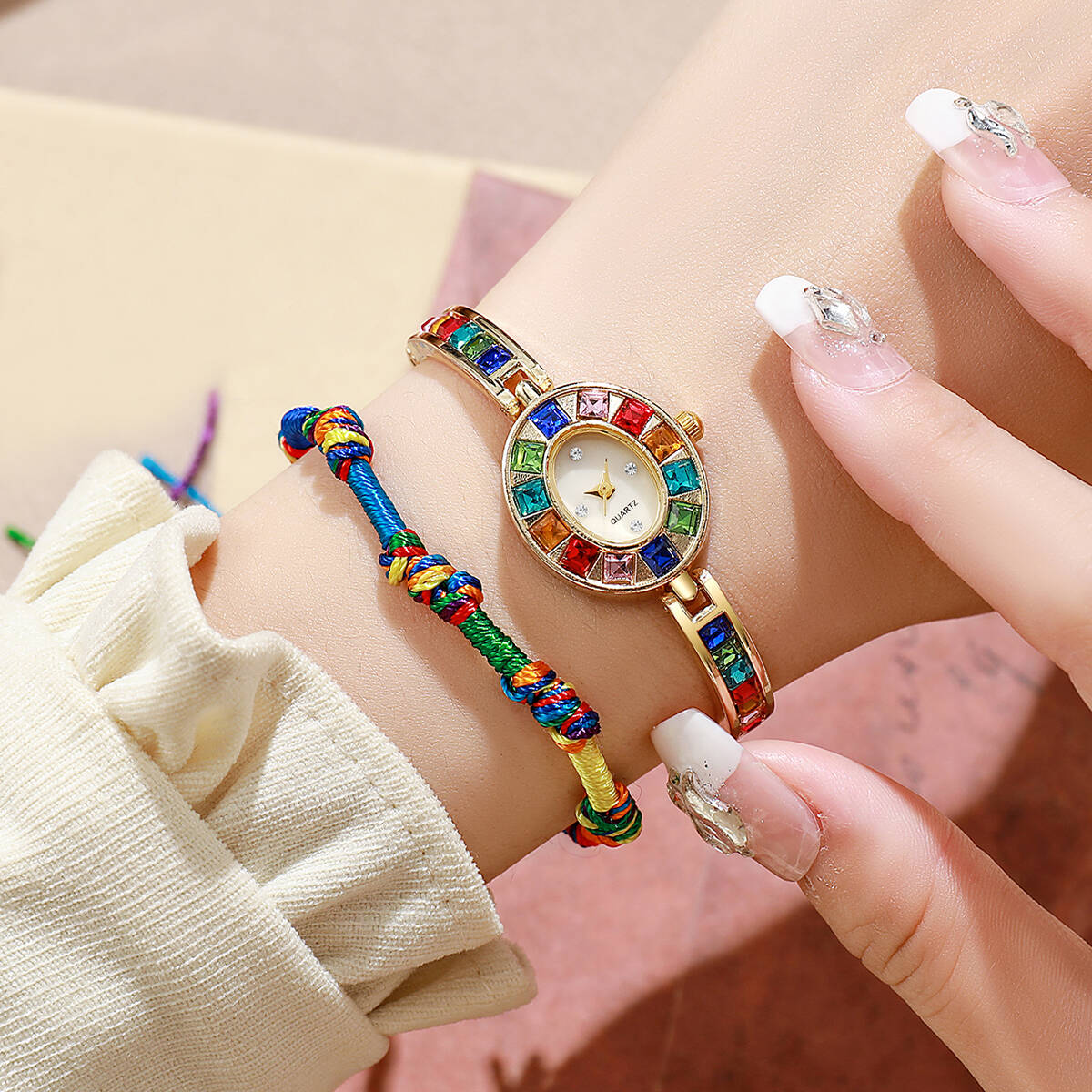 2PCS/Set Luxury Rhinestone Wom - Luxury Watch Organizer recension och pris