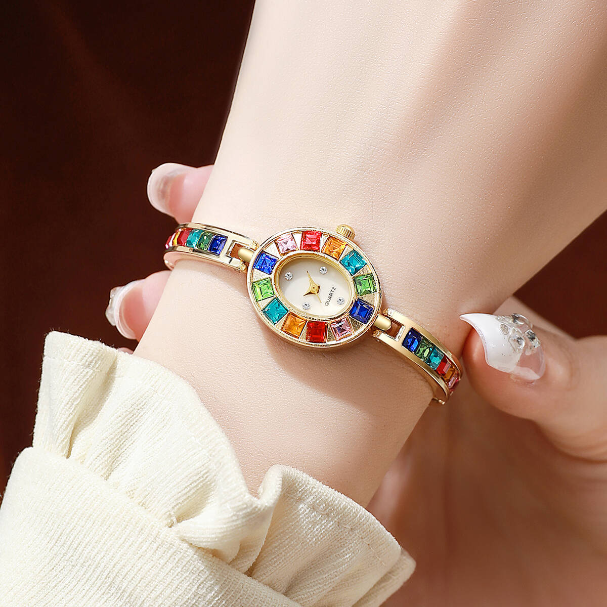 2PCS/Set Luxury Rhinestone Wom - Luxury Watch Organizer recension och pris