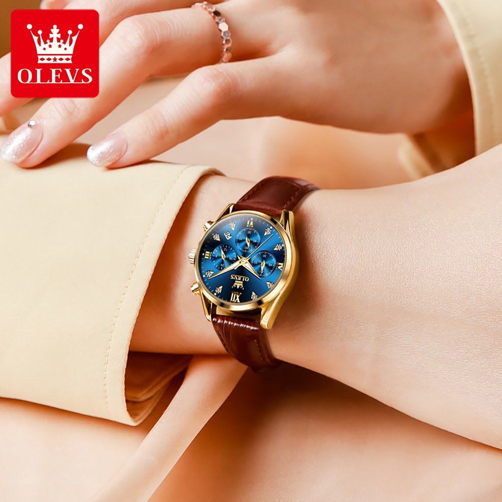 OLEVS 5523 Original Brand Wome - Luxury Watch Leather Strap recension och pris