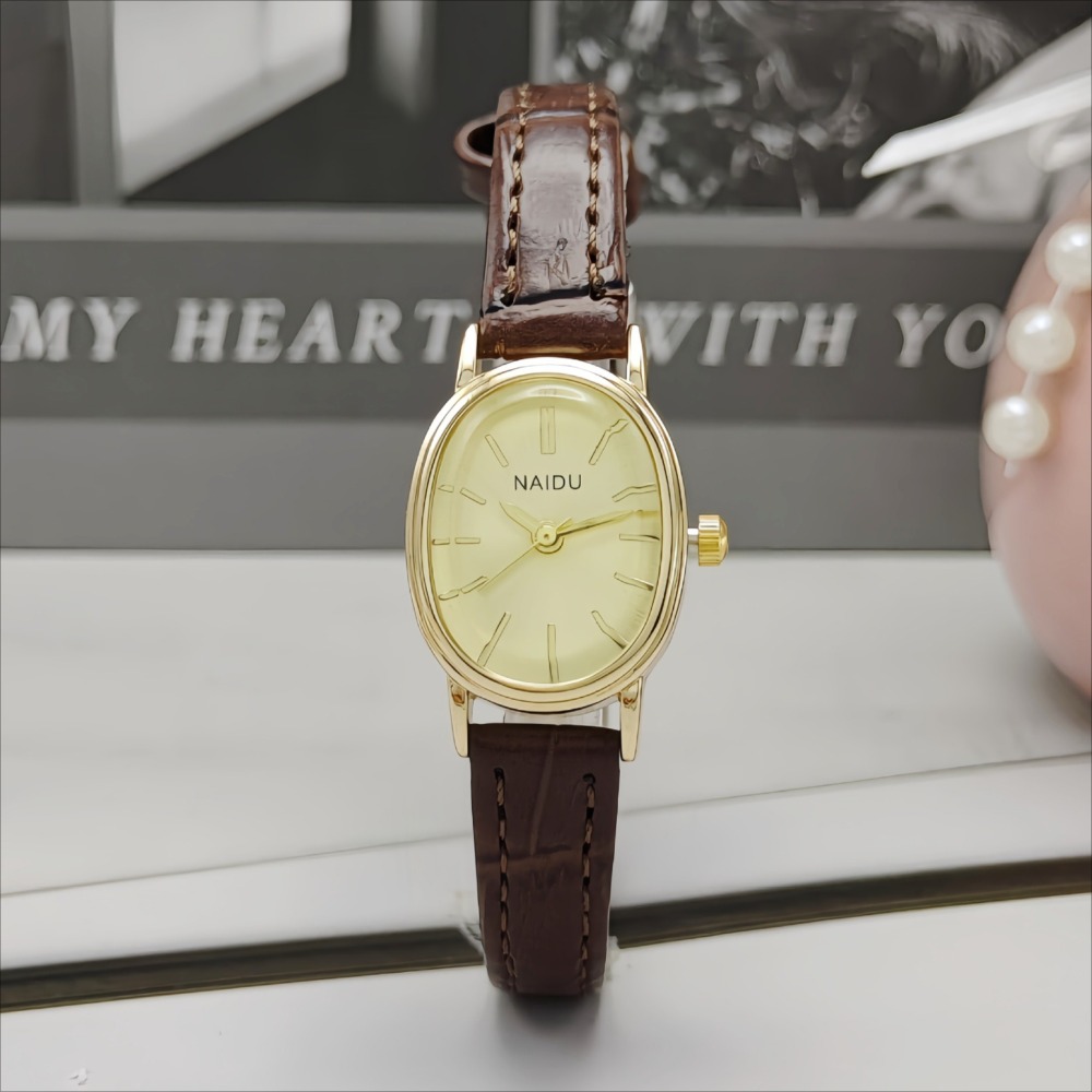 Fashion Brand Women Oval Dial  - Luxury Watch Leather Strap recension och pris