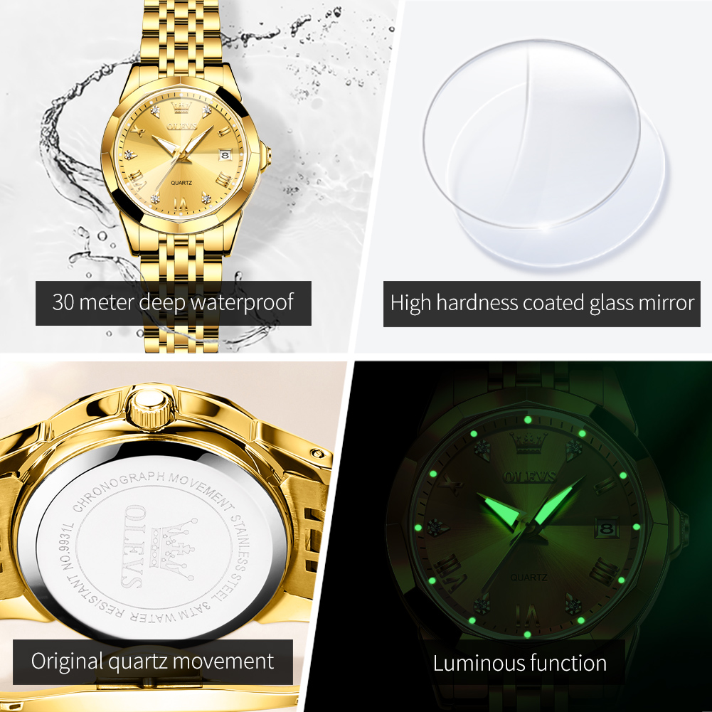 OLEVS Fashion Golden Watch for - Luxury Watch For Sale recension och pris