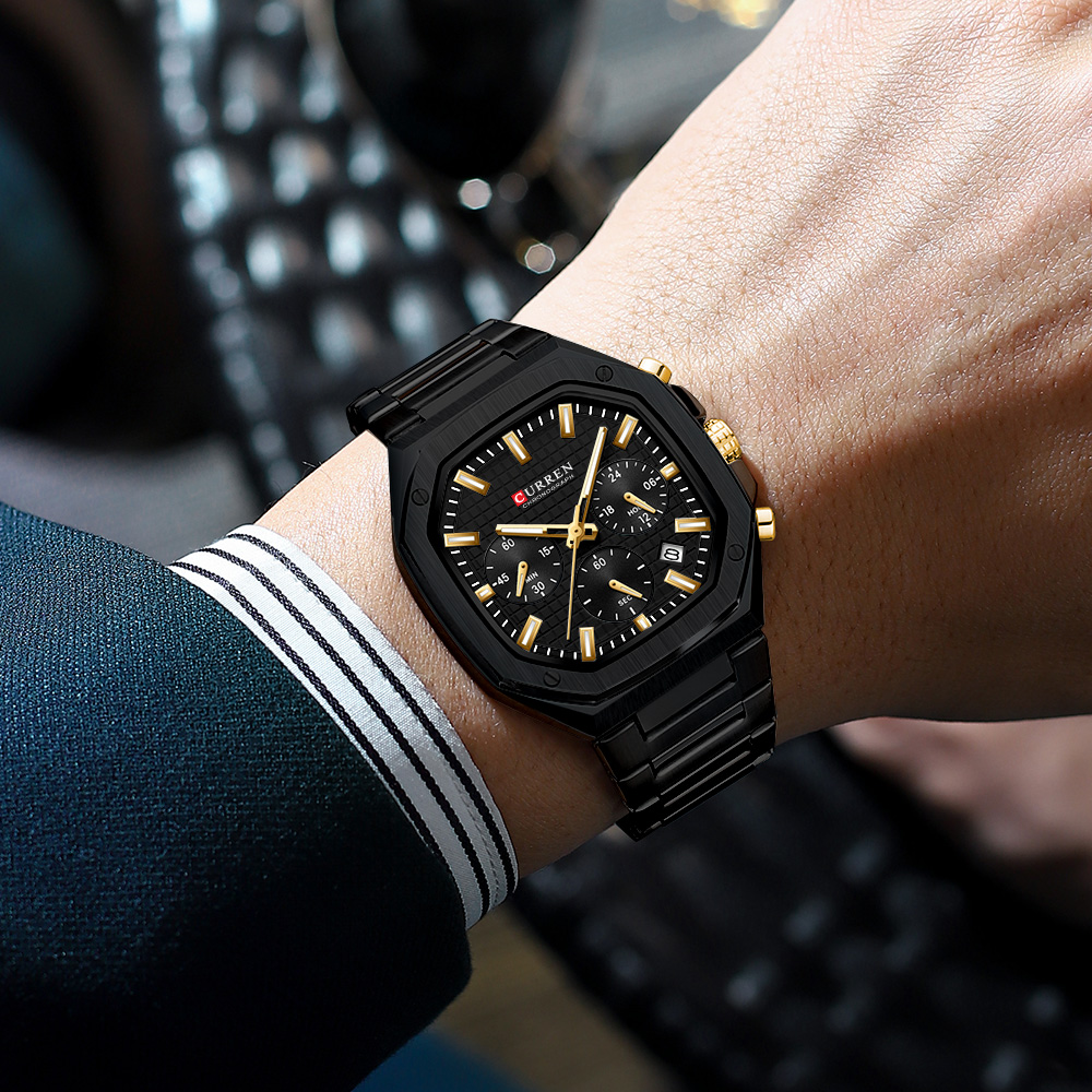 CURREN Luxury Square Chrono Wa - Luxury Watch Design recension och pris