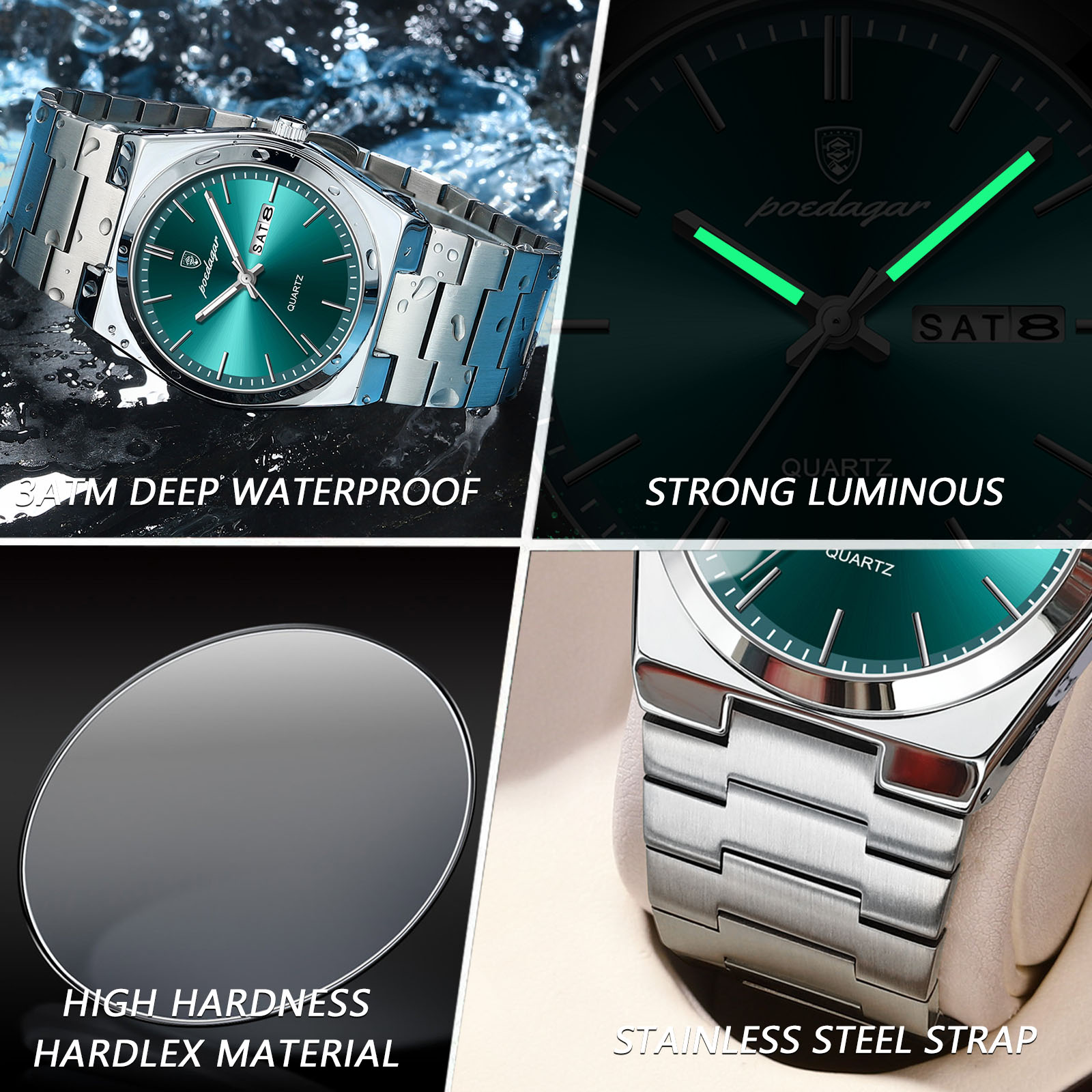 POEDAGAR Original Quartz Men's - Luxury Watch Organizer recension och pris